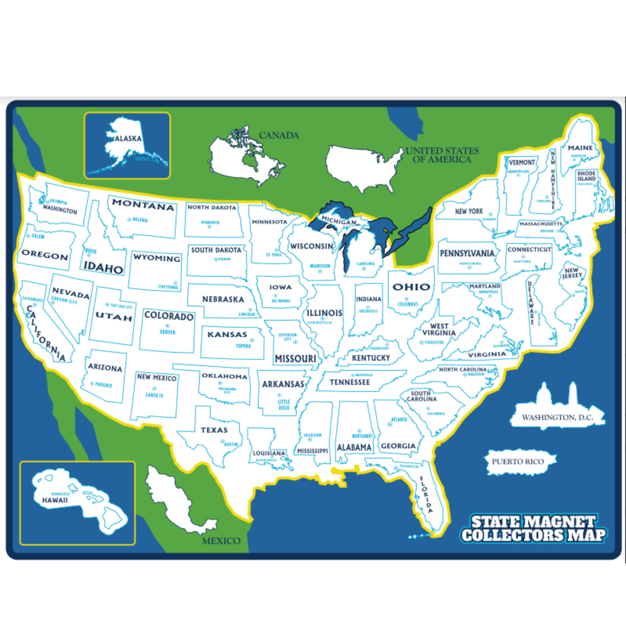 Metal USA Magnet Map